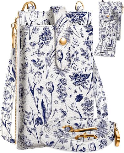 محفظة للهاتف الخلوي للنساء - حقيبة محفظة جلدية لطيفة للهاتف الخلوي مع فتحات للبطاقات وحزام للفتيات in Kuwait