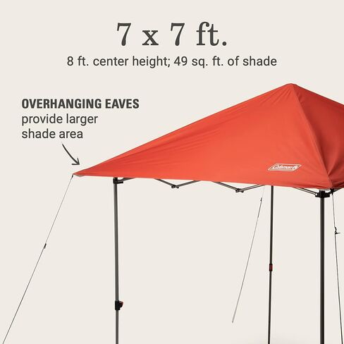 Coleman Oasis Lite Pop-Up Canopy Tent with Wall Attachment, 7x7/10x10ft Lightweight & Portable Shelter with Easy Setup & Takedown, Great for Campsite, Backyard, Tailgates, Beach, Sports, & More in Saudi Arabia
