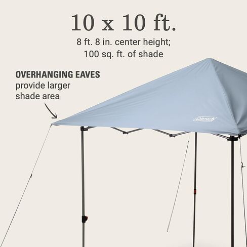 Coleman Oasis Lite Pop-Up Canopy Tent with Wall Attachment, 7x7/10x10ft Lightweight & Portable Shelter with Easy Setup & Takedown, Great for Campsite, Backyard, Tailgates, Beach, Sports, & More in Saudi Arabia