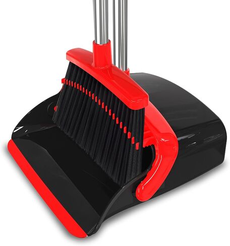 Broom with Dustpan Set, 55" Long Handle Broom and Dustpan Set for Home, Kitchen, Room, Office, Lobby, Indoor Floor Cleaning, Dustpan and Broom Set in Saudi Arabia