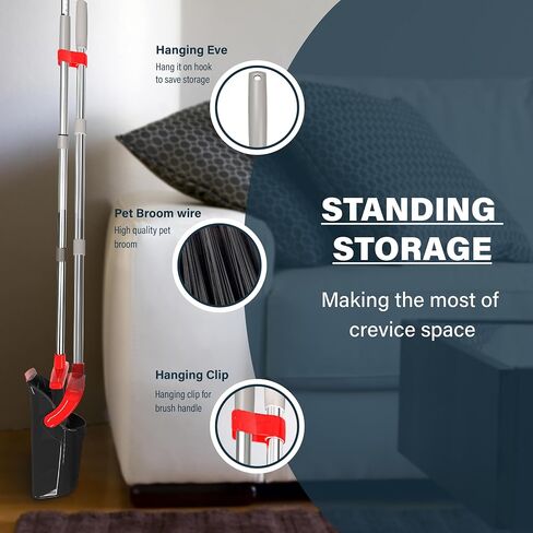 Broom with Dustpan Set, 55" Long Handle Broom and Dustpan Set for Home, Kitchen, Room, Office, Lobby, Indoor Floor Cleaning, Dustpan and Broom Set in Saudi Arabia