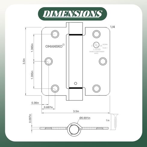 2 Pack Self Closing Door Hinges 3.5 inch Oil Rubbed Bronze Door Hinges Spring Loaded Auto Close Hinges Square Corners Adjustable Tension for Interior Door 3 1/2 Auto Self-Closing Hinge in Saudi Arabia