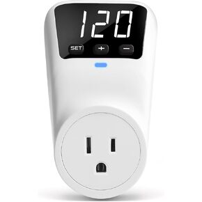 BSEED Voltage Protector Electronic Surge Protector Outlet, 1800W Wall Surge Protector for Refrigerator, TV, PC, Home Appliance, Voltage Regulator with LED Display Screen, Adjustable, 15A, 120V, 1 Pack