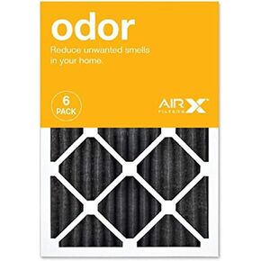 AIRx ODOR 16x25x1 MERV 8 Carbon Pleated Air Filter - Made in the USA - Box of 6