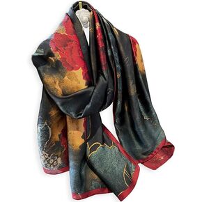 Weximil 100% Large Silk Feeling Scarf - Womens Long Satin Scarf Fashion Designer Scarf Lightweight Wraps