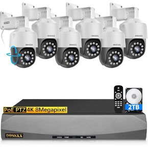 (4K/8.0 Megapixel & PTZ) 2-Way Audio PoE Outdoor Home Security Camera System Wired Outdoor Video Surveillance IP Cameras Systems