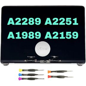 Replacement Screen for MacBook Pro A2289 A2251 A1989 A2159 EMC3358 3214 3348 3456 3301 Retina LCD MV96 97 98 99 9A MR9V MR9Q 9R 9T 9U Full LCD Display Complete Top Assembly Grey/Silver (Silver)