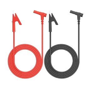 1M/3.28ft Banana Plug to Alligator Clip Test Cable 4mm Angled Banana Plugs,15A/1000V,Copper Conductors,Robust Braided Rope,Multimeter Testing Leads for Electrical Circuits,Lab & DIY Projects