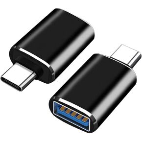 2 Pack USB C to USB Adapter, Black Type C to USB 3.0 Adapter High-Speed Data Transfer OTG Adapter Compatible with MacBook Pro 2020, Pad Pro 2020, Samsung Notebook 9, Dell XPS and More Type C Devices