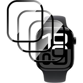 [New] Kicvbnco 3 Pack For Apple Watch Series10 46mm Screen Protector watch film, [99.99% HD Clear] for Apple Watch Series10 46mm 3D Curved Soft Smart Watch Protective Film (Not Glass) [Ultra Shatterproof]