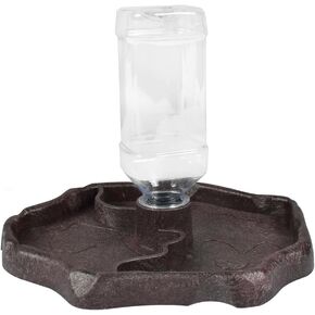 مغذيات الزواحف التلقائية سقي السلحفاة طبق تغذية المياه طبق موزع شارب وعاء الماء للسحالي السلاحف أبو بريص الحرباء بني داكن in Kuwait