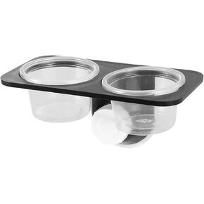 TEHAUX Gecko Feeder Ledge, Crested Gecko Dual Feeding Ledge Turtle Basking Platform Reptile Feeding Ledge with Suction Cup Reptile Feeding Dish Water Cups for Crested Gecko Lizard Chameleon