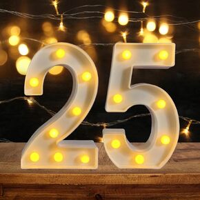 50th Birthday Decoration LED Light up Numbers, Birthday Number Sign Light for Birthday Party Decoration Night Lit Anniversary Background Home Decoration Party (Number 50, White)