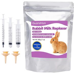 Rabbit Milk Replacer, Bunny Milk Replacement - High-Protein Formula for Newborn Bunnies & Orphaned Baby Rabbits, Supports Gut Health and Digestion (200 Grams)