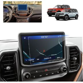 Bronco Screen Protector 12 In for 2021-2024 Ford Bronco Raptor/Wildtrak/Outer Banks/Everglades/Badlands SYNC 4 12" Touchscreen Bronco Accessories Tempered Glass Protective Film (Bronco 12-In HD)