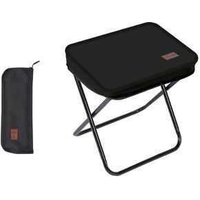 THE LIMIT Mini Camping Stool, Pocket Handbag Stool, Folding Stool with Carry Bag, for Travel, Hiking, BBQ, Fishing, Leisure, Lightweight Outdoor Stool (Black)