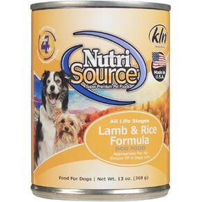 Tuffy'S Pet Food 131302 Tuffy Nutrisource 12-Pack Lamb And Rice Canned Food For Dogs, 13-Ounce