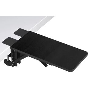 Ergonomic Desk Extender Arm Rest for Desk Desk Extender Foldable Arm Support 11.8x5.9 Inches Table Mount Arm Wrist Rest Shelf Clamp-on Computer Arm Rest for Desk Suitable for Office Home Desks Black