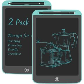 [2 Pack] TIQUS 9.25 Inch LCD Writing Tablet Pad Ewriter Electronic Board and MeMO Notes for and Adults at Home School and Office Thick Stylus Light Blue