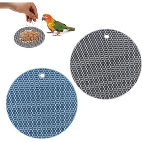 Bird Foraging Toys Puzzle,2 PCS Parrot Foraging Toys Soft Bird Foraging Mat Silicone Bird Slow Feeder Mats Parrot Cage Accessories Foraging Toys for Birds,Parakeet, Cockatiel, African Grey, Conure