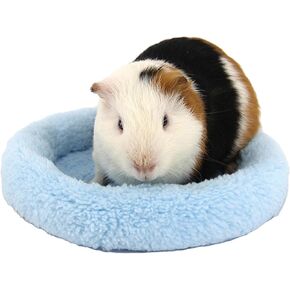 Hamster Bed, Soft Round Velvet Warm Sleep Mat, Washable Pad for Hamster Hedgehog Squirrel Guinea Pig Rats Bird and Other Small Animals (Grey, L)