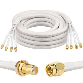 SMA Extension Cable - 50FT SMA Male to SMA Female Coax Cable Ultra Low-Loss Quad-KMR195 Coaxial Cable Antenna Extension Cable with SMA Connector for 5G Cellular Routers, Gateways, Hotspots