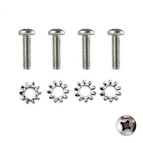 Phillips AR Grip Screw Replacements with Exterior Lock Washers - Set of 4 - Zinc Plated Steel