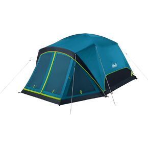 Coleman Skydome Dark Room Tent with Screen Room, Weatherproof 4/6 Person Tent Blocks 90% of Sunlight & Sets Up in 5 Mins, Included Rainfly & Carry Bag, Made of PFAS-Free Materials