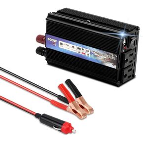 Power Inverter 500W Car Power Inverters,12 Volt Inverter Car Cigarette Inverter,12V DC to 110V AC Car Plug Adapter Outlet Converter for Laptop Vehicles Camping Road Trip Essentials Adults