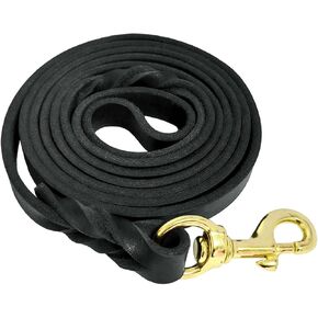 Leather Dog Leash 6ft x 1/2'', Heavy Duty Braided Dog Leashes with Rotating Clasp, Genuine Leather Dog Training Leash for Small Medium Large Dogs