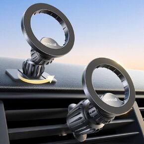Lamicall for Magsafe Car Mount - [20X N55 Magnets] Magnetic Phone Holder for Your Car Dashboard Vent Car Mount Silver