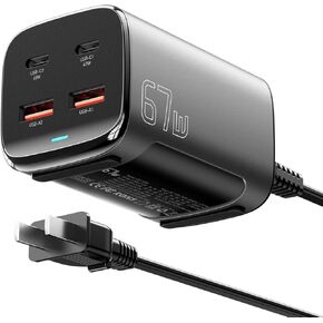 Essager USB C Charger 67W GaN Charger Fast USB C Charging Station 4 Ports 67W Laptop Travel Power Strip for MacBook Air/iPad Pro/iPhone/Samsung