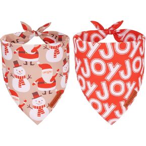 ADOGGYGO Christmas Dog Bandana, Red Green Merry Christmas Dog Scarf, Premium Durable Fabric, Adjustable Fit Dog Christmas Bandanas for Medium Large Dogs Pets (Large, Christmas)