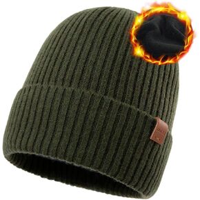 Oversized M L XL XXL 100% Merino Wool Beanie with Fleece Lining Cold Weather Winter Hat Big Head in Kuwait
