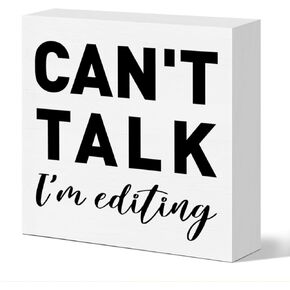 Photography Lovers Gifts for Men Women, Photographer Thank You Gift Christmas Birthday Gift for Photography Camera Lovers Photography Office Desk Decor Wooden Sign, Can't Talk