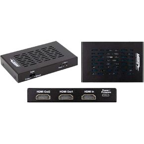 موزع HDMI من ميترا CS-1X2HDMSPL5 بمدخل واحد ومخرجين وقياس مدمج، أسود