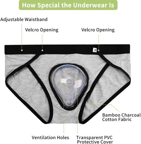 Circumcision Underwear for Boys - XS Size, Foreskin Cut Underwear with Ventilation Holes for Kids, Reduce Friction - Men’s Post-Surgery and Sports Injury Recovery Protection for Home Use in Saudi Arabia