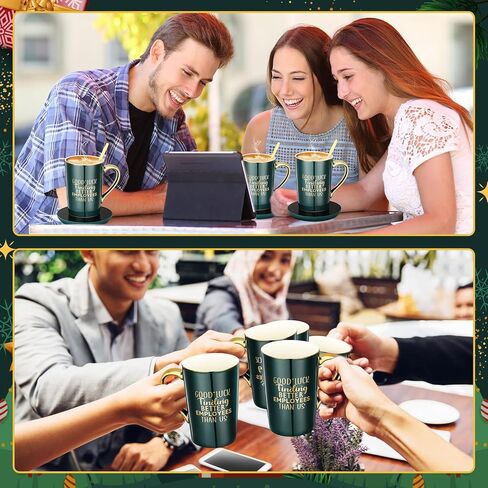 Honeydak Boss Going Away Gifts Good Luck Finding Employees Better Than Us Coffee Mug Warmer and Mug Set for Desk with Auto Shut Off Funny Leaving Farewell for Boss Men Women(Black) in Saudi Arabia
