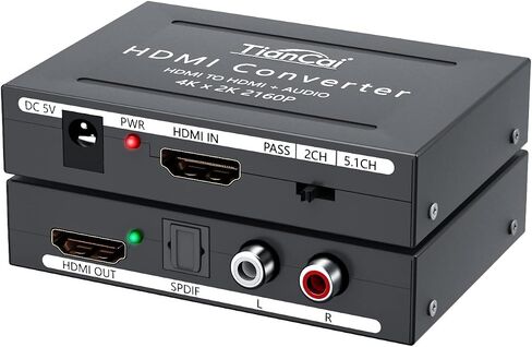 HDMI Audio Extractor 4K HDMI إلى محول مقسم الصوت البصري متوافق مع Apple TV Firestick PS4 يدعم EDID HDCP Dolby5.1 3D in Saudi Arabia