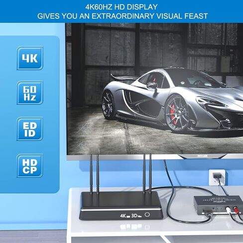 HDMI Audio Extractor 4K HDMI إلى محول مقسم الصوت البصري متوافق مع Apple TV Firestick PS4 يدعم EDID HDCP Dolby5.1 3D in Saudi Arabia