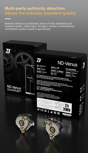FEDAI ND Venus in Ear Monitor Headphones, 10mm Double Magnetic Dynamic Driver IEM Earphones, HiFi Wired Gaming Earbuds, 2 Pin Detachable Cable (with Mic, White, 3.5mm Plug) in Saudi Arabia