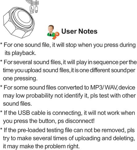 أزرار USB قابلة للتسجيل - زر صوت USB - اصنع الزر الخاص بك عن طريق تحميل ملفات الصوت - يدعم تشغيل أكثر من 100 تسجيل in Saudi Arabia