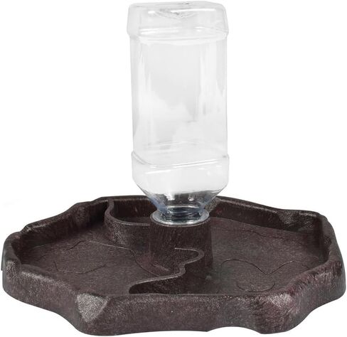 مغذيات الزواحف التلقائية سقي السلحفاة طبق تغذية المياه طبق موزع شارب وعاء الماء للسحالي السلاحف أبو بريص الحرباء بني داكن in Kuwait