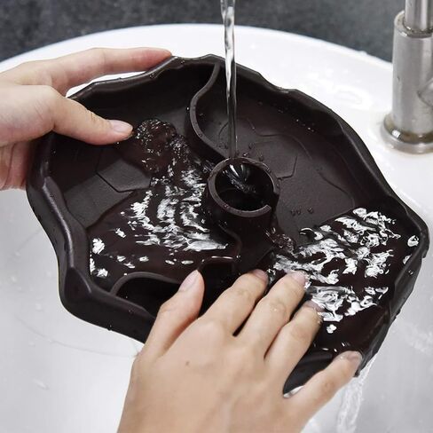 مغذيات الزواحف التلقائية سقي السلحفاة طبق تغذية المياه طبق موزع شارب وعاء الماء للسحالي السلاحف أبو بريص الحرباء بني داكن in Kuwait