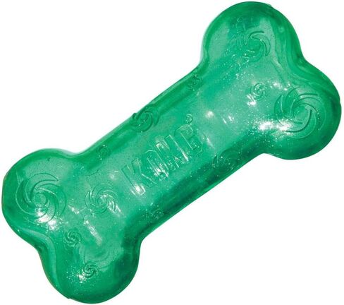 كونغ - لعبة Squeezz Crackle Bone - لعبة قوية للكلاب في الأماكن المغلقة/الخارجية - للكلاب المتوسطة (ألوان متنوعة) in Saudi Arabia