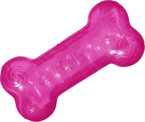 كونغ - لعبة Squeezz Crackle Bone - لعبة قوية للكلاب في الأماكن المغلقة/الخارجية - للكلاب المتوسطة (ألوان متنوعة) in Saudi Arabia