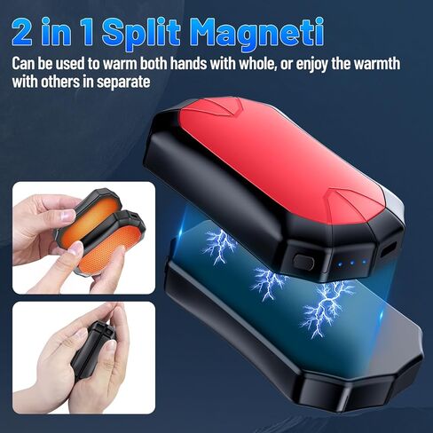 Magnetic Rechargeable Hand Warmers 2 Pack - Electric 3 Adjustable Heating Modes Reusable Portable Hand Warmers in Saudi Arabia