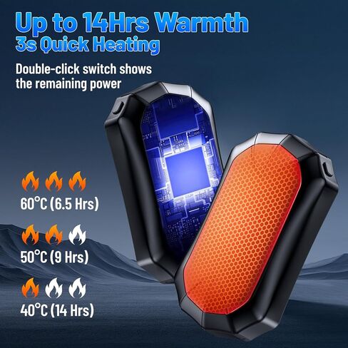 Magnetic Rechargeable Hand Warmers 2 Pack - Electric 3 Adjustable Heating Modes Reusable Portable Hand Warmers in Saudi Arabia