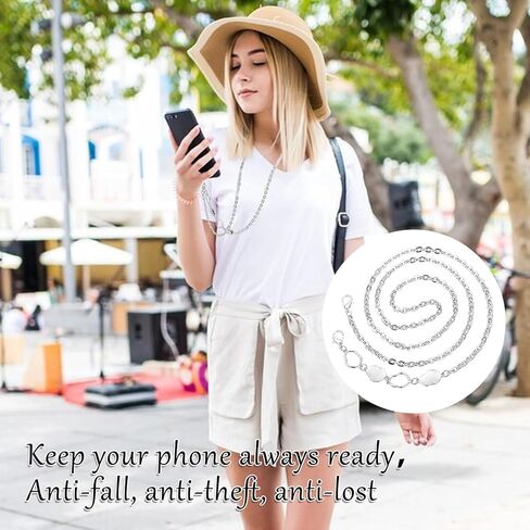 Crossbody Phone Lanyard, 1Pcs Phone Crossbody Chain Metal Cell Phone Chain Anti-Theft Crossbody Strap Universal Phone Lanyard Detachable Women Cellphone Lanyards for Most Smartphones in Saudi Arabia