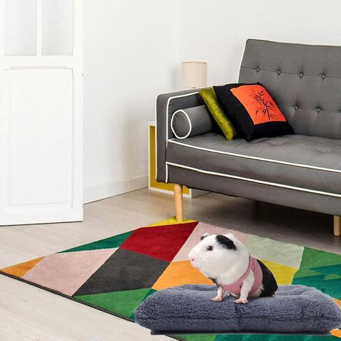 Meow&Woof 2 Pack مفرش سرير قابل للغسل على شكل خنزير غينيا، وسادة صوف دافئة للأرنب، الجرذ، القنفذ، الشينشيلا، فراش أرنب ناعم قابل لإعادة الاستخدام وإكسسوارات 9.8 × 11.8 بوصة أخضر وردي in Kuwait